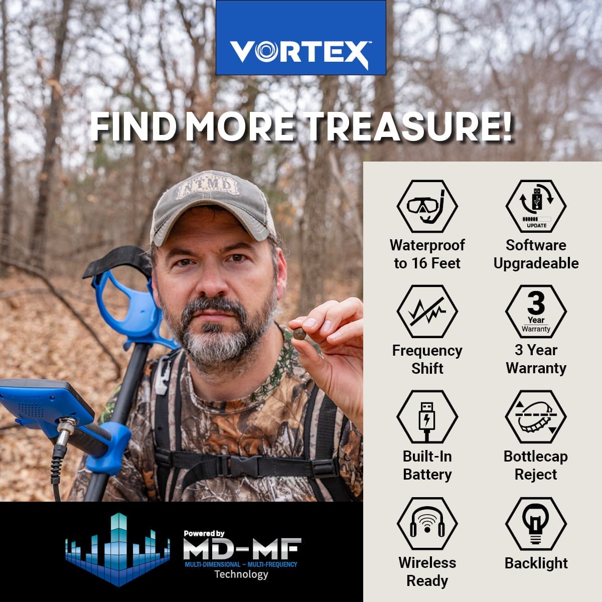 Manisa Garrett Vortex VX7 Dedektör - Vortex VX7, sahil, park ve tarla arasında geçiş yapan kullanıcı için dengeli güç noktasıdır.